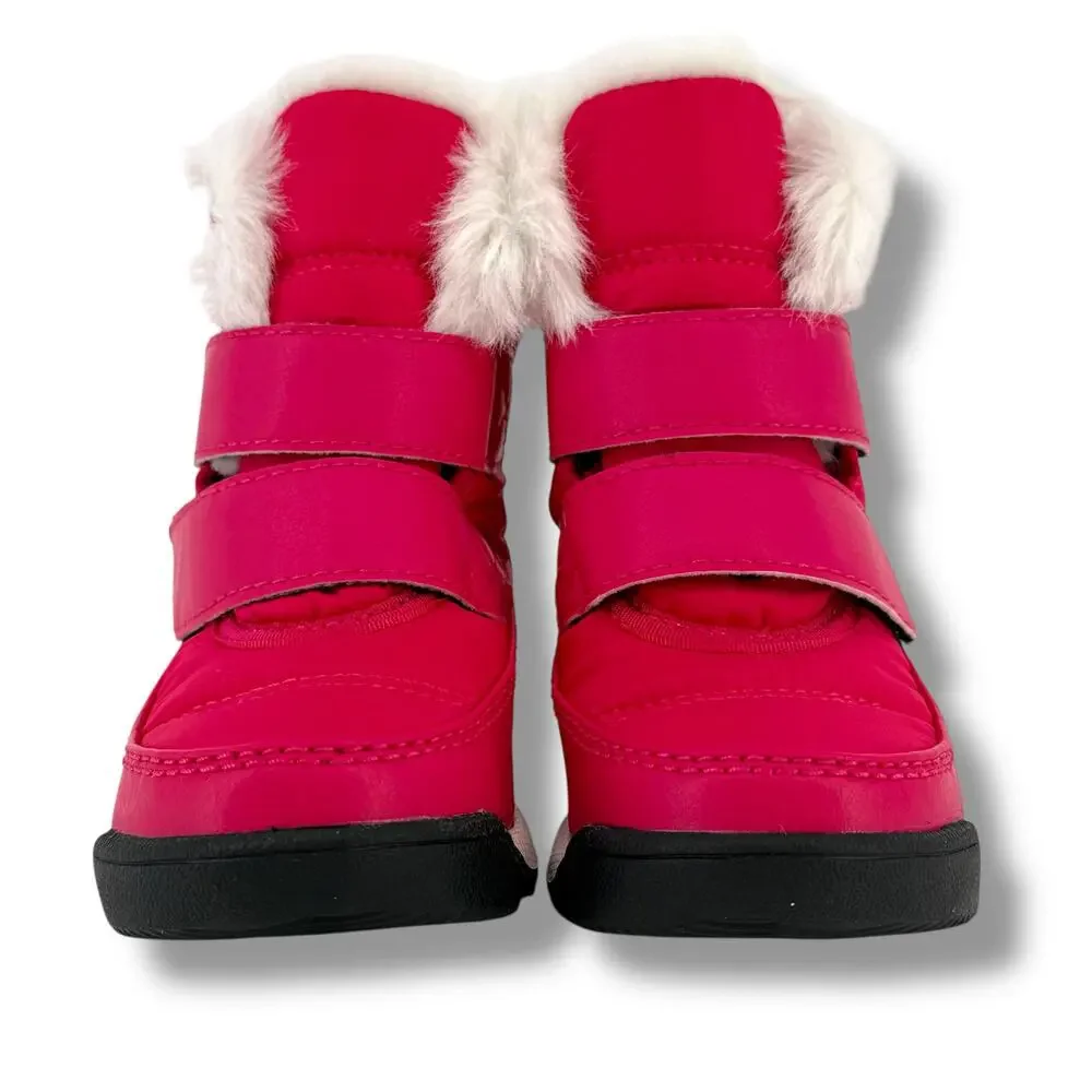 Sorel Whitney II Hot Pink Faux Fur Snow Boots Baby Girl Size 4 Waterproof